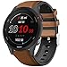 Lamshaw Compatible with Garmin Forerunner 255 Band, Leather Silicone Breathable Replacement Smartwatch Strap Wristband Compatible for Garmin 255 46mm Smartwatch (Brown)