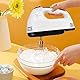 Elektrisch Handrührgerät: 7 StuFen Rührgerät Handmixer mit Ergonomischer Griff, Elektrischer Schneebesen mit 2 Rührbesen & 2 Edelstahl-Knethaken & 1 Schneebesen & 1 Eiertrenner, Spülmaschinenfest