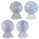 KYEYGWO Natürliche Poliert Blauer Celestit Kristall Kristallkugel mit Acryl Ständer Edelstein Figurine Steinkugel Ornamente für Dekoration Meditation Wahrsagerei, 50-60mm