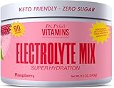 Electrolyte Mix Supplement Powder, 90 Servings, 72 Trace Minerals, Potassium, Sodium, Electrolyte Replacement Keto Drink | Raspberry Flavor | Dr. Price's Vitamins, No Sugar, Vegan, Non-GMO