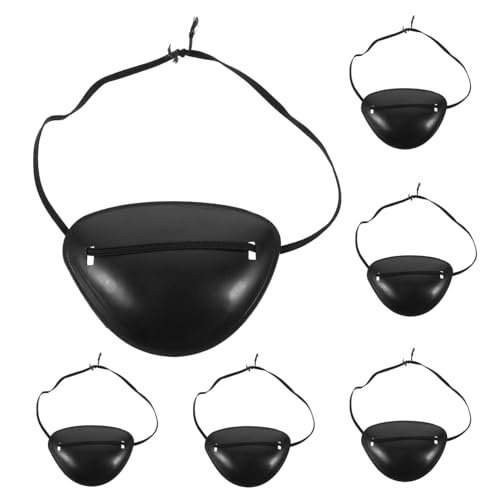 Holibanna Halloween Decor Eye Patch 6pcs Pirate Eye Mask Adjustable for Parties Cosplay Role Play