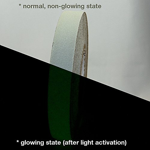 Wooster NITEGLOW Flex-TRED/LLGRN1 Glow-in-The-Dark Anti-Slip Tape and Cleats: 1" x 60 ft, Luminescent Lime Green