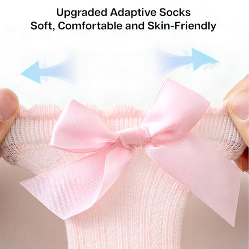 Image of SYGA Baby Long Socks Cotton, Over The Knee, No Tightness, High-Top, Bow Pattern