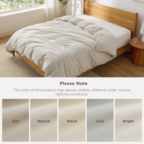 Image of Bedsure Duvet Cover King - Only Includes 1 Duvet Cover (104 inchx90 inch), Hotel Luxury Soft Double Brushed All Season Bedding for Kids & Adults, Zipper Closure, Light Beige (No Comforter, No Pillow Shams)