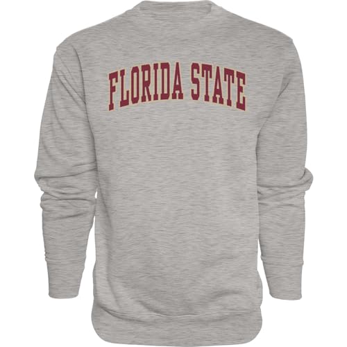 Florida State Seminoles Arching Team Name Dark Heather Crewneck Sweatshirt, Medium