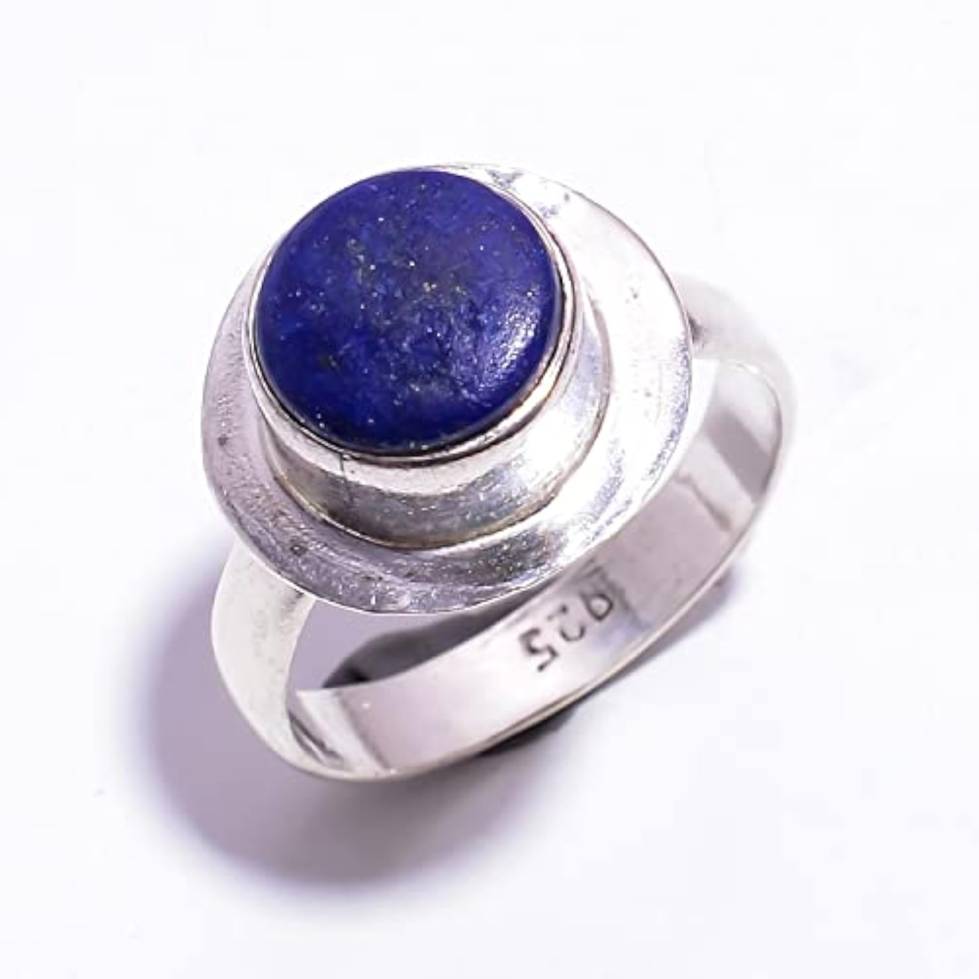 Children's Sizzling Lapis Lazuli Round Gemstone 925 Sterling Ring