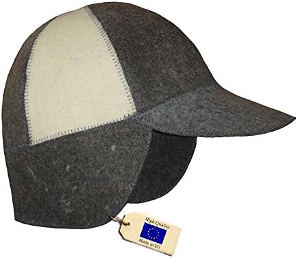 Sauna Hat Russian Banya Cap 100% Wool Felt Modern Lightweight Head Protection for Men and Women | Baseball WD