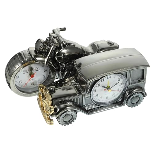 Mikinona 2個バイク型 目覚まし時計 置き時計 アラームクロック 家用 小型 デスク インテリア 部屋用 寝室 オフィス バー ショップ