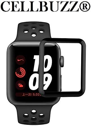 CELLBUZZ Premium Screen guard For Apple Watch Series 3/2/1 38mm Edge To Edge Full Glue Tempered Glass (38mm, PACK OF 1)