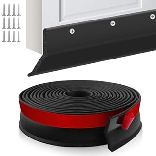 Garage Door Seal Universal Garage Door Bottom Weather Stripping Rubber Seal Strip Draught Excluder with Nails for Warehouse (Foam Rubber, 3m)