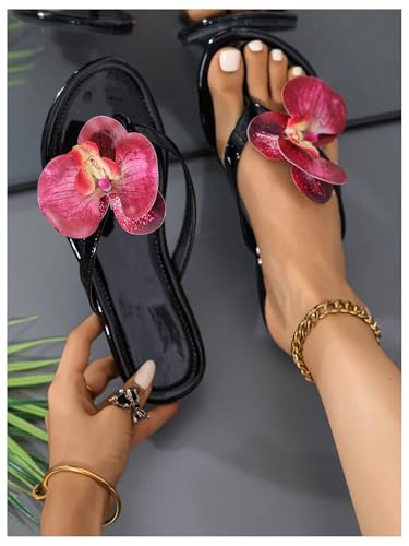 Verdusa Women's Flower Thong Sandals Flip Flops Summer Beach Slides3