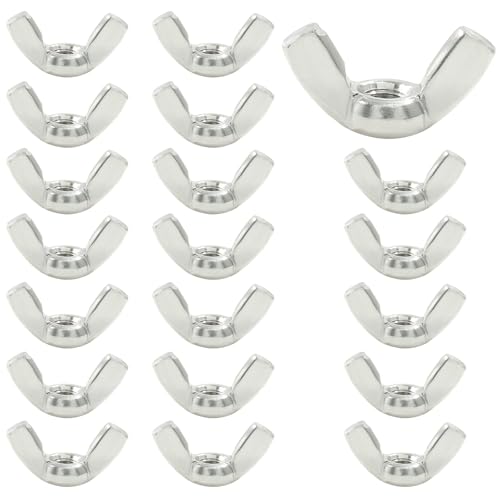 Waziaqoc M4 Wing Nuts, 20 Pcs, 304 Stainless Steel