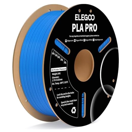 ⚡ ELEGOO PLA PRO Filament 1.75mm Light Blue 1KG, 30-250mm/s Printing Speed Improved Rigidity 3D Printer Filament Dimensional Accuracy +/- 0.02mm, 1kg Spool (2.2lbs)