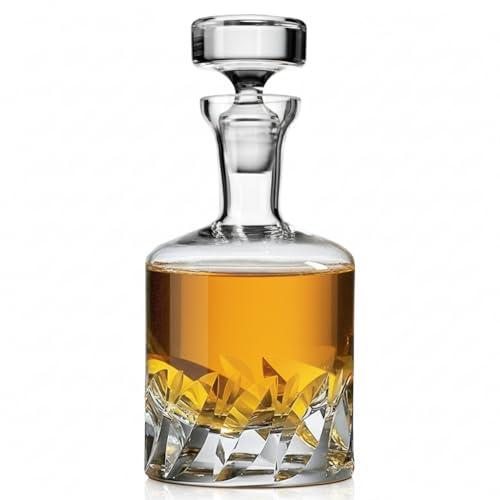 Voted Best High-End Whiskey Decanter 2024 by Food & Wine Magazine | Made in Europe | Hand-Blown Beveled Blade Decanter | 34 Fl. Oz | 100% Lead-Free Crystal | Gift Box | Elegant Design