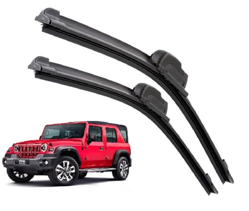 Image of Euro Care Windshield Car Wiper Blades Compatibility With Mahindra Thar Roxx - Set of 2Pc (D-14,P-14)