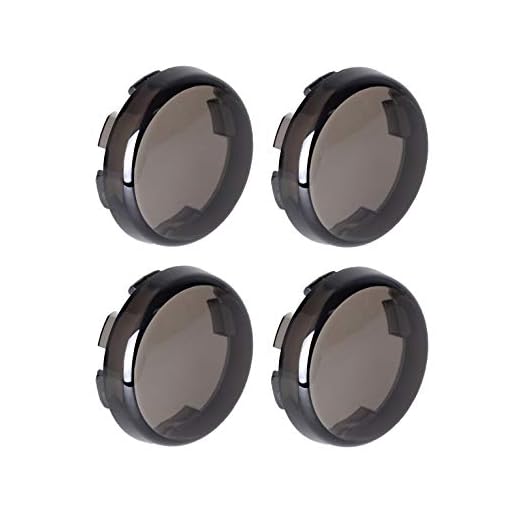 NTHREEAUTO Smoke Bullet Turn Signal Light Lens Cover Compatible with Harley Sportster Street Glide Road King Softail, Qty 4