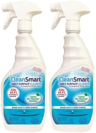 CleanSmart Daily Surface Cleaner and Pet-Safe Disinfectant, Kills 99.9% of Viruses, Bacteria, 23 ounce Bottle (Pack of 2) CleanSmart Daily Surface Cleaner and Pet-Safe Disinfectant, Kills 99.9% of Viruses, Bacteria, 23 ounce Bottle (Pack of 2)