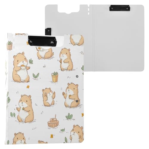 JUMBEAR Bonito portapapeles de dibujos animados A4 con clips dobles, tablero plegable con cubierta, organizador personal ligero adecuado para hospitales, oficinas, escuelas, negocios, suministros de