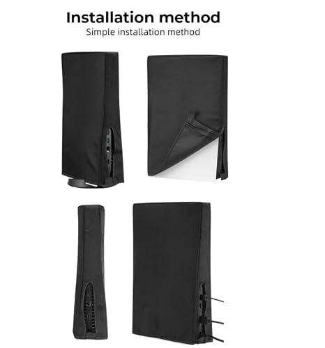 Console Cover For Ps5 Console Protection Dust Cover Ps5 Dustproof Anti-Scratch Anti-Fall Waterproof Protector Case For Sony Playstation 5 Dust Protection Sleeve With Dust Plug(Black) #TOP4