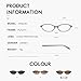 HERJOUR Retro Oval Cat Eye Sunglasses for Women Y2k Trendy Narrow Sunnies Designer Sun Glasses AR82253