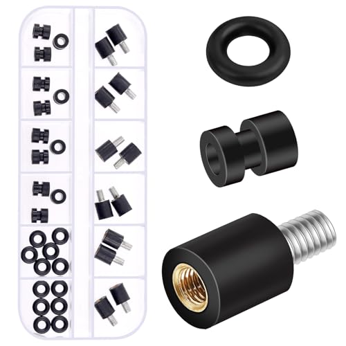 Hilitchi - Hilitchi 36Pcs Flight Controller Shock Mount Screw Set Rubber Studs Shock Absorber M3 Anti-Vibration Rubber Isolator Mounts with Rubber Damper Balls Rubber Washer Rings for Remote Sensing Chips