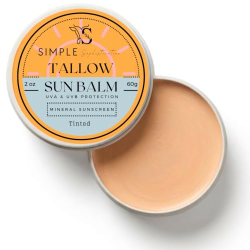 Tallow Sun Balm, tinted - with grassfed tallow, castor oil, 