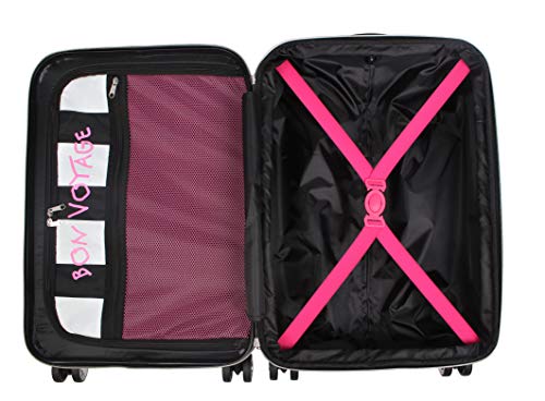 Image of Betsey Johnson Designer Luggage Collection - Expandable 3 Piece Hardside Lightweight Spinner Suitcase Set - Travel Set includes 20-Inch Carry On, 26 inch and 30-Inch Checked Suitcase (Sunflower)