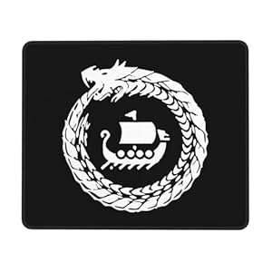 Gaming Mauspad Nordische Mythologie Wikinger Computer-Mauspad Multifunktionales Wasserdichte Klein Mousepad, Für Computer, Laptops, Büro, 25x30cm