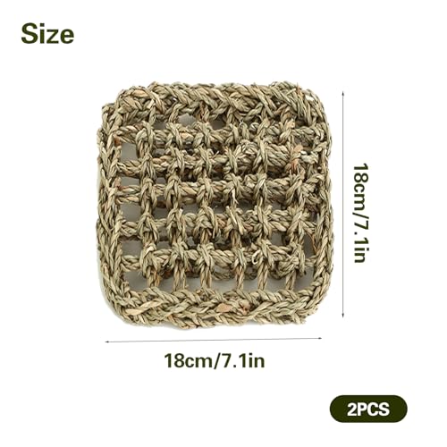 2 peças de tapete de algas marinhas de 18 x 18 cm, tapete de rede de pássaro tecido de alga marinha