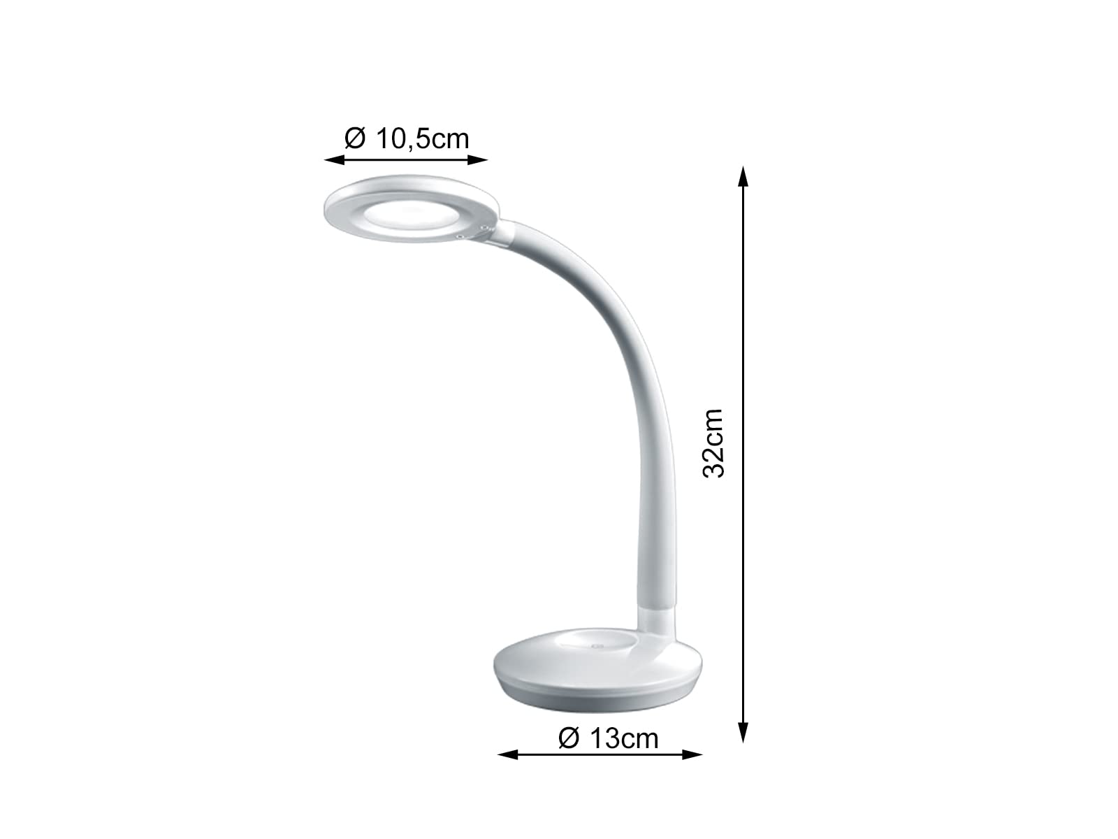 Reality R52721101 Cobra Lampada Tavolo, 1xSMD, 3 W LED, Bianco, 13x32x27 cm