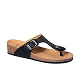 Die schwarzen Gesundheitssandalen sind in den Größen 35-42 erhältlich und begeistern mit ergonomischem Fußbett aus Naturkork & Gummi / Offene Schuhe, die sich den Füßen optimal anpassen