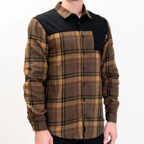 Handup FlexTop Flannel Shirt - Sweat Wicking - Adjustable Two-Button Wrist Cuffs - Front Pocket