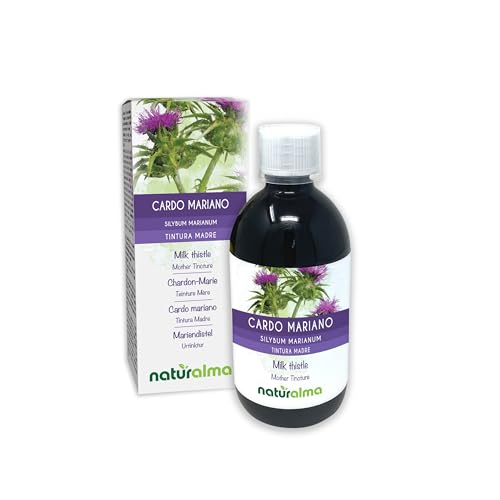 Mariendistel (Silybum marianum) Kraut und Früchte Alkoholfreier Urtinktur Naturalma - Flüssig-Extrakt Tropfen 500 ml - Nahrungsergänzungsmittel - Veganer