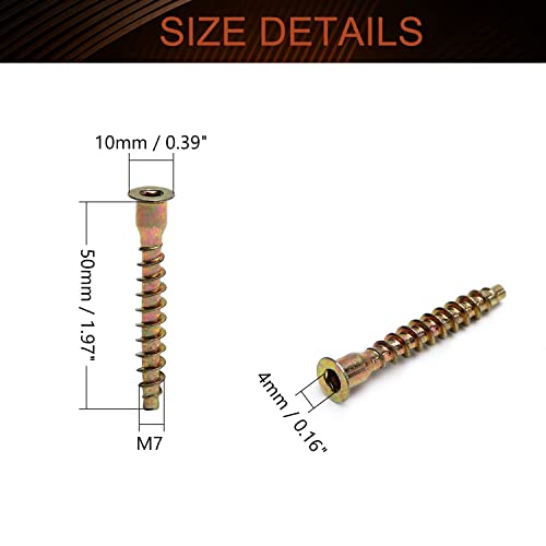 Tornillo Autorroscante M7x50mm Acero Carbono Zinc Bronze miniatura 3