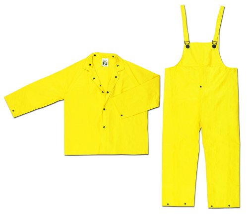 Image of MCR Safety 3003X2 Wizard PVC /Nylon 3-Peice Flame Resistant Suit, Yellow, 2X-Large