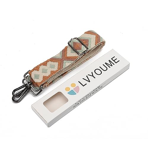 Image of LVYOUME Purse Strap Silver Hardware Wide Bag Straps Replacement Crossbody Adjustable Shoulder Strap for Purses