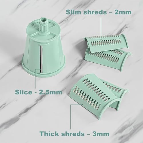 Rallador de Queso manual con manivela 5 en 1 blanco miniatura 7