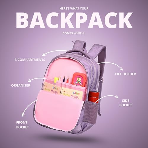 Image of BEAUTY GIRLS BY HOTSHOT|MAGICPACK 1616|SCHOOL BAG WITH JOYPOUCH|LARGE SIZE|TUTION BAG|COLLEGE BACKPACK|WATER RESISTANT BAG|40 LITERS SCHOOL BAG |FOR GIRLS & WOMEN