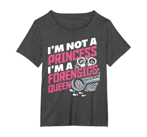 Women Funny Forensics Science Criminology Student T-Shirt, Women's Plus, Dark Heather Grey, 4X