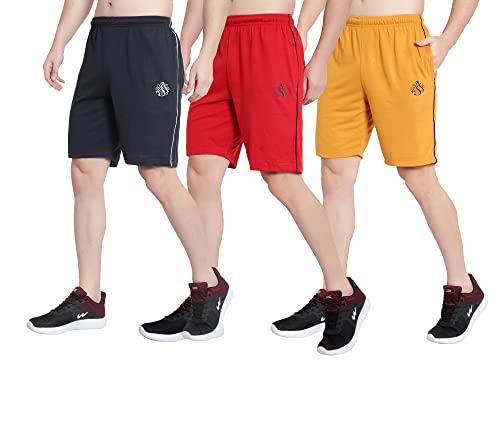 Image of DIA A DIA Men's Cotton Shorts with Zipper Pockets - Elastic Waist with Drawstring, Comfortable Casual & Gym Shorts for Men, Sizes M to 5XL (28-46 Inch Waist), Plus Sizes
