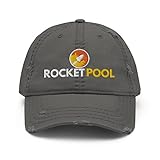 RocketPool Logo Hat, Decentralized Ethereum Staking Protocol, RocketPool Crypto Cap (Embroidered Dad Hat) Charcoal Grey