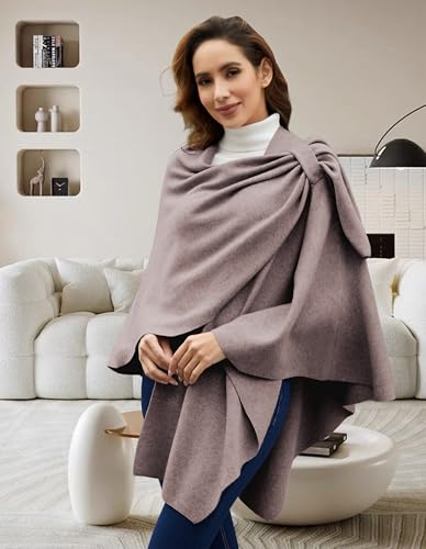 Image of PULI Womens Cross Front Poncho Shawl Wrap Elegant Wedding Formal Gift