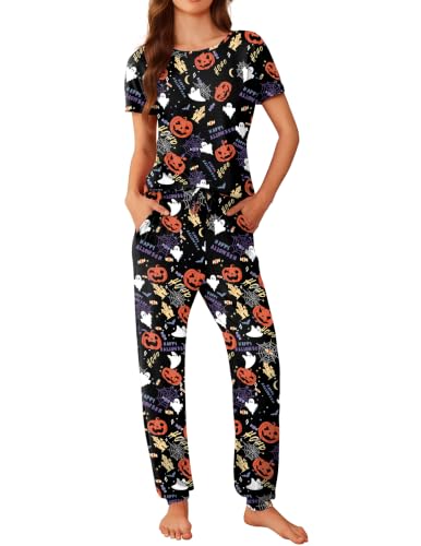 Image of Ekouaer Pajamas for Womens Set Soft 2 Piece Loungewear with Jogger Pants