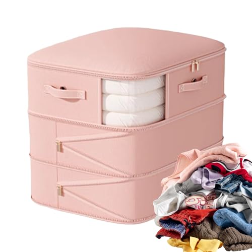 Bolsas de almacenamiento de autocompresión – Poliéster 52 x 46 x 60 cm | Ahorro de espacio bolsas de aire reutilizables para ropa | Organizador plegable antihumedad para viajes, Dorm, Apartment