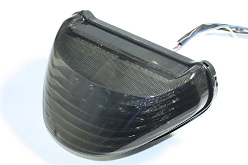 XKH- Motorcycle Tail Brake Light Turn Signals Compatible with 2000-2005 Kawasaki Ninja ZX-12R ZX1200 Smoke [B075DQXXQ2]
