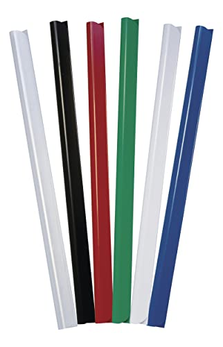 DONAU Universal Klemmschienen / 10 Stück/Klemmschiene DIN A4/ 10mm für circa 100 Blatt/Klemmleiste für Sichtschutzstreifen/Befestigungs-clips/PVC Kunststoff/Weiße