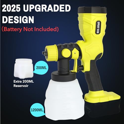 Ryobi 18V Cordless 200W Paint Sprayer 2000ML Reservoir HVLP Sprayer Gun