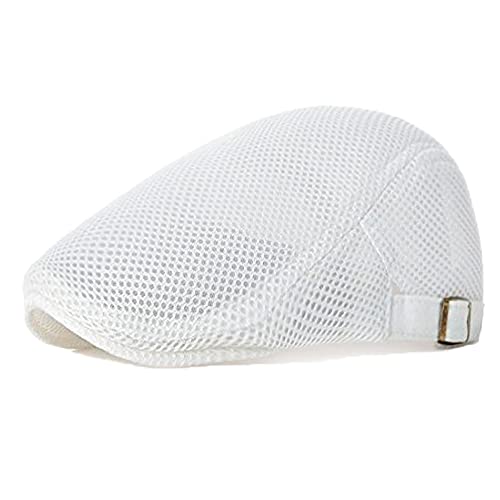 YAMEE Casquette Beret Homme été Respirant,Bérets Plate Femme Été Casquette Gavroche en Maille,Chapeau d'été en Maille Respirante pour Homme (Tour de tête 56-60cm)