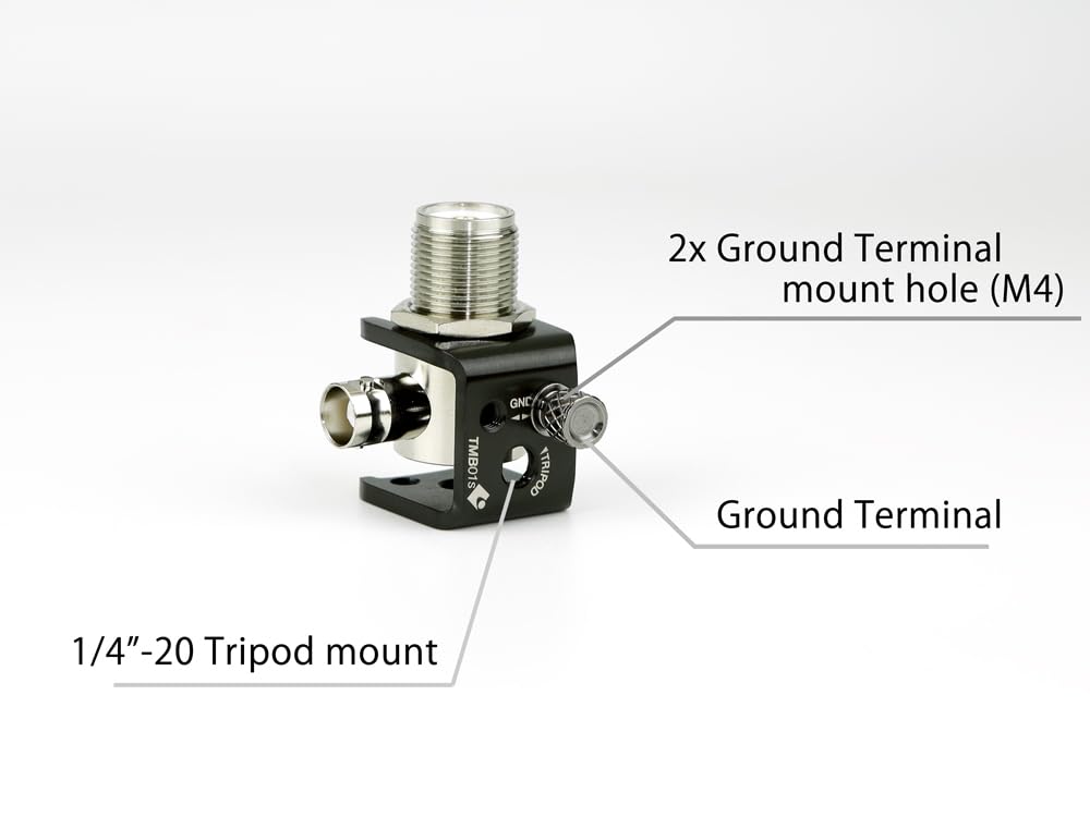 Insight Engineering TMB01s - Sistema de montaje de antena de trípode pequeño ultra compacto BNC con terminal de tierra de 1/10.2 cm-20 roscado de radio jamón POTA/SOTA y senderismo al aire libre