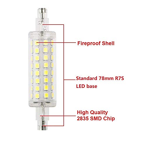 HonsCreat 78mm R7S LED Bulb, 110V130V 5W Cool White 6500K 1282835 SMD